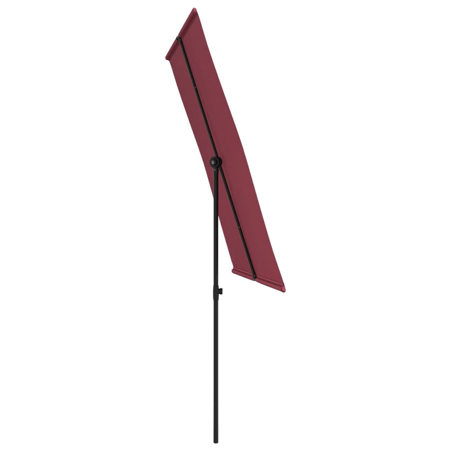 Parasol Met Aluminium Paal 2X1,5 M Bordeauxrood 200 x 150 cm