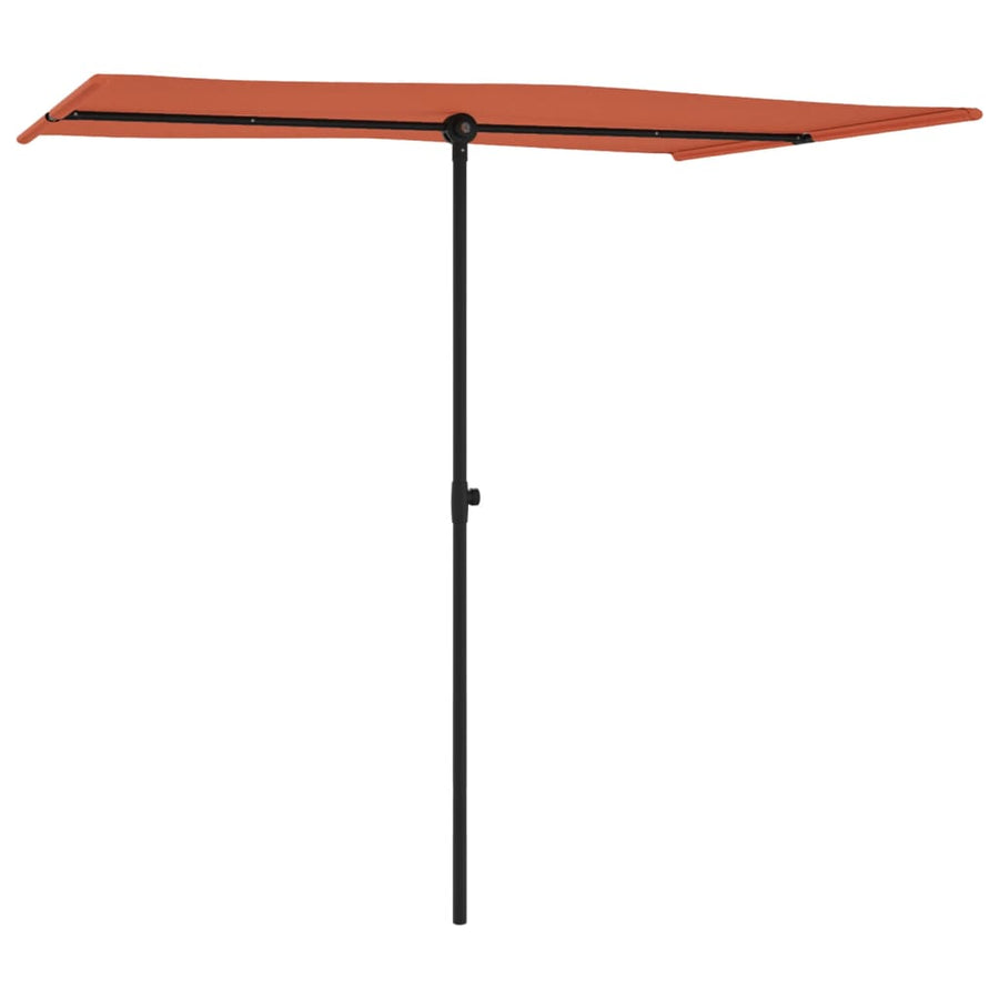 Parasol Met Aluminium Paal 2X1,5 M Terracotta 200 x 150 cm