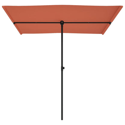 Parasol Met Aluminium Paal 2X1,5 M Terracotta 200 x 150 cm