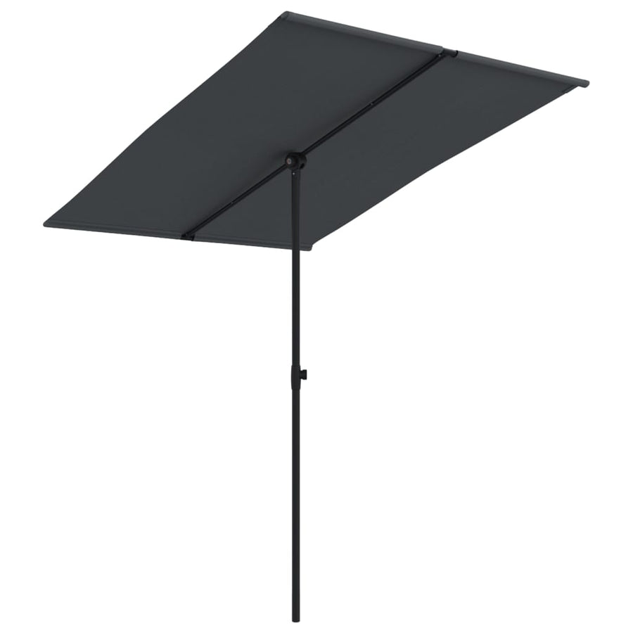 Parasol Met Aluminium Paal 2X1,5 M Zwart 200 x 150 cm