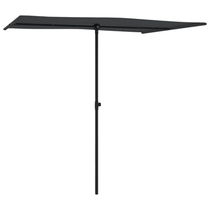 Parasol Met Aluminium Paal 2X1,5 M Zwart 200 x 150 cm