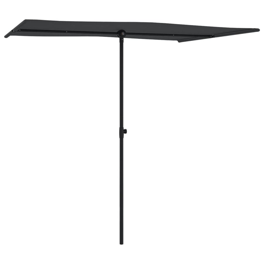 Parasol Met Aluminium Paal 2X1,5 M Zwart 200 x 150 cm