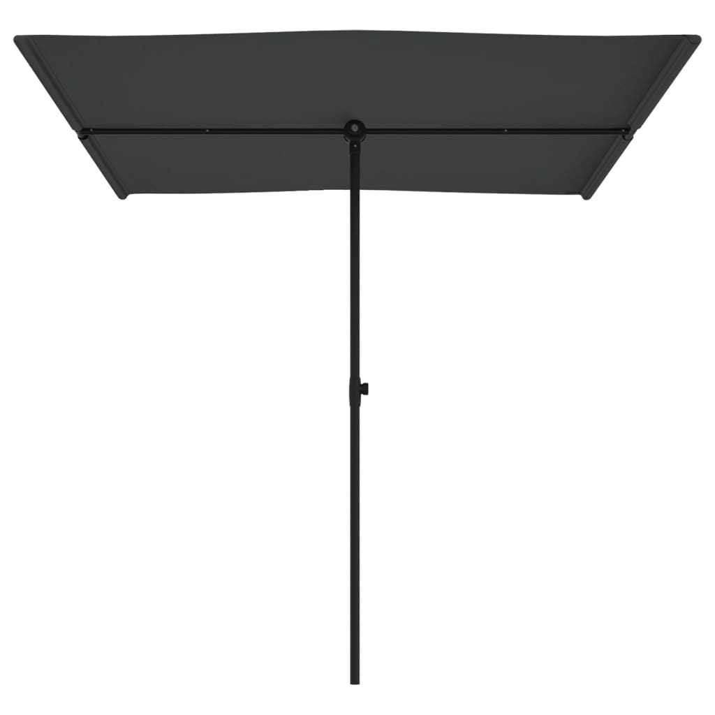 Parasol Met Aluminium Paal 2X1,5 M Zwart 200 x 150 cm