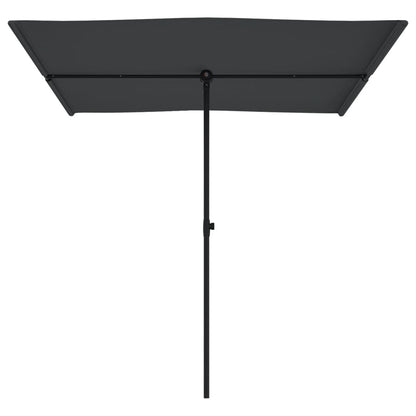 Parasol Met Aluminium Paal 2X1,5 M Zwart 200 x 150 cm