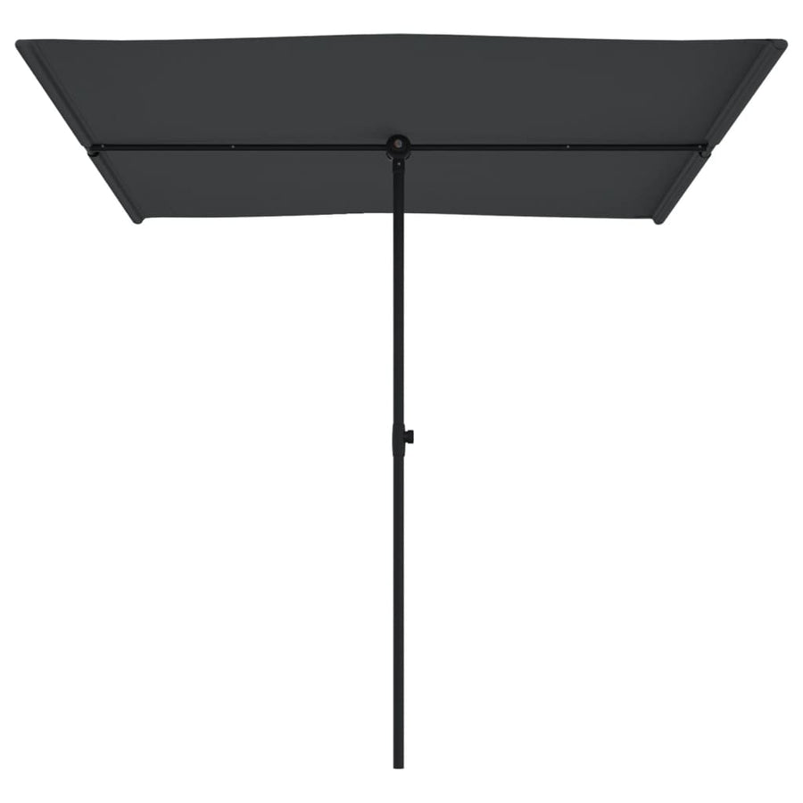 Parasol Met Aluminium Paal 2X1,5 M Zwart 200 x 150 cm