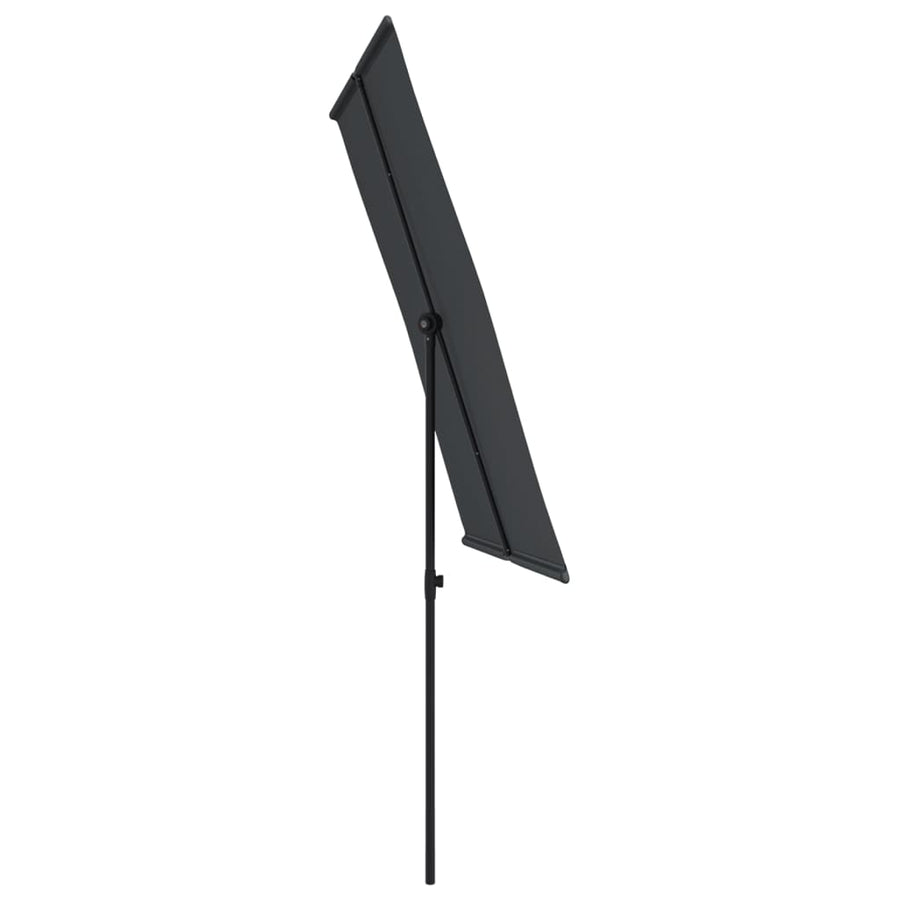 Parasol Met Aluminium Paal 2X1,5 M Zwart 200 x 150 cm