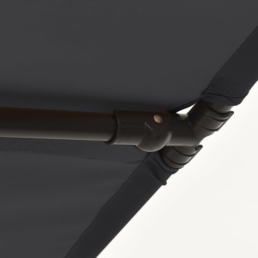 Parasol Met Aluminium Paal 2X1,5 M Zwart 200 x 150 cm