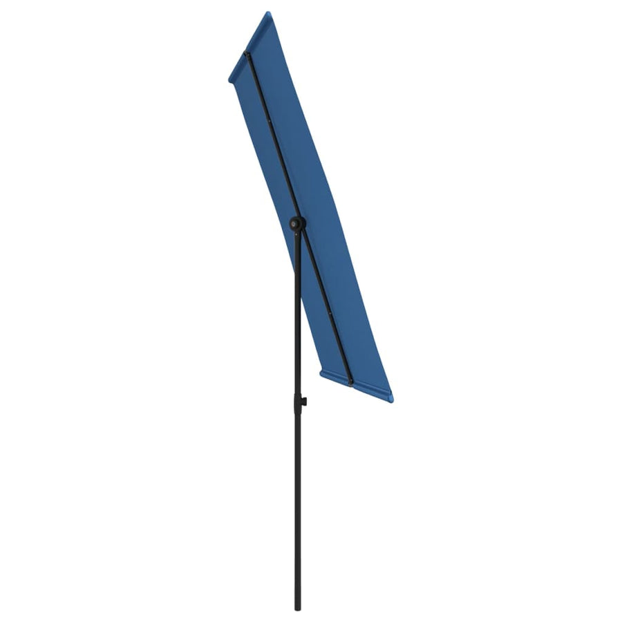 Parasol Met Aluminium Paal 2X1,5 M Azuurblauw 200 x 150 cm azure blue