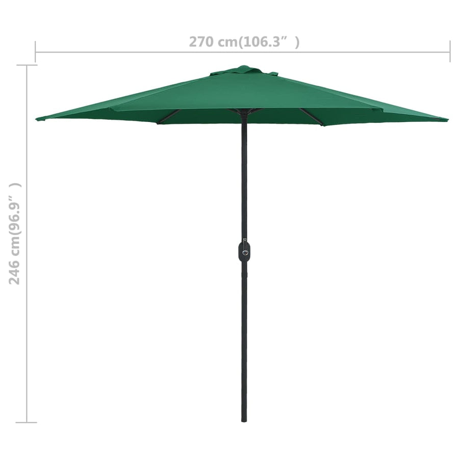 Parasol Met Aluminium Paal 270X246 Cm Groen
