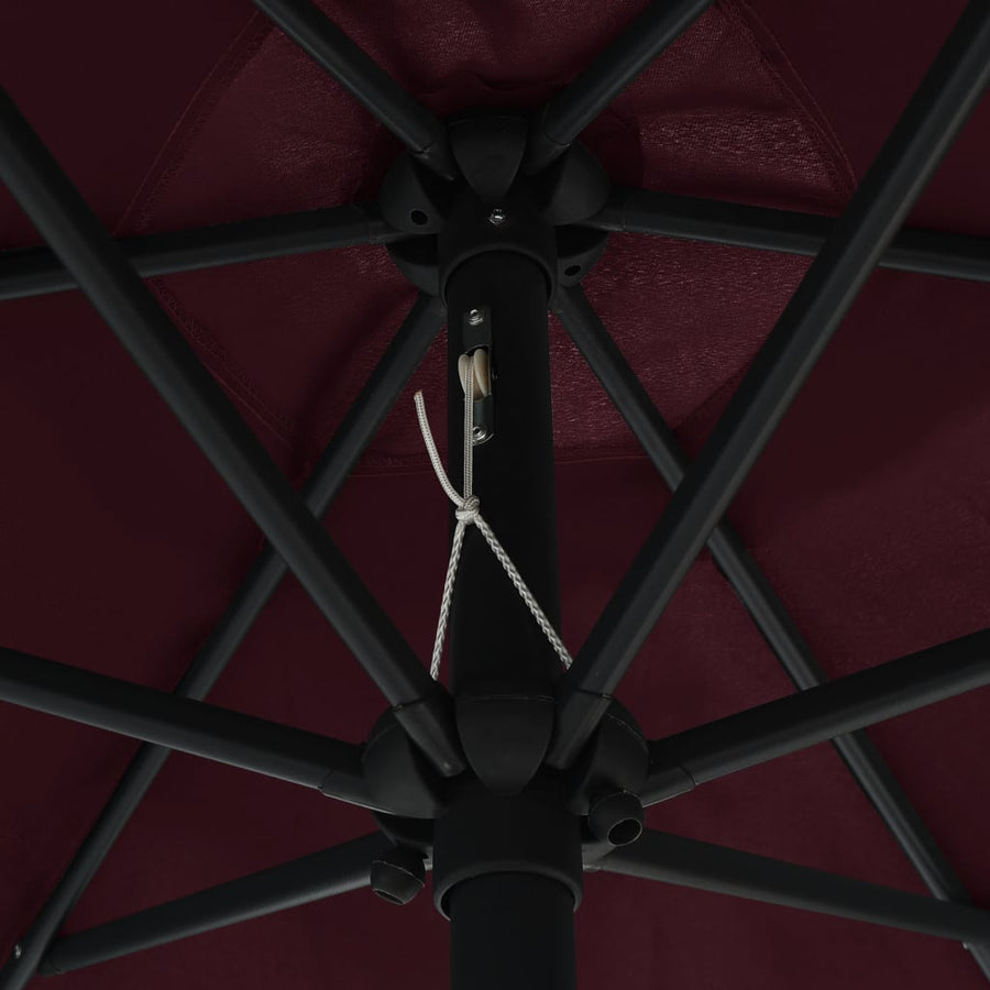 Parasol Met Aluminium Paal 270X246 Cm Bordeauxrood