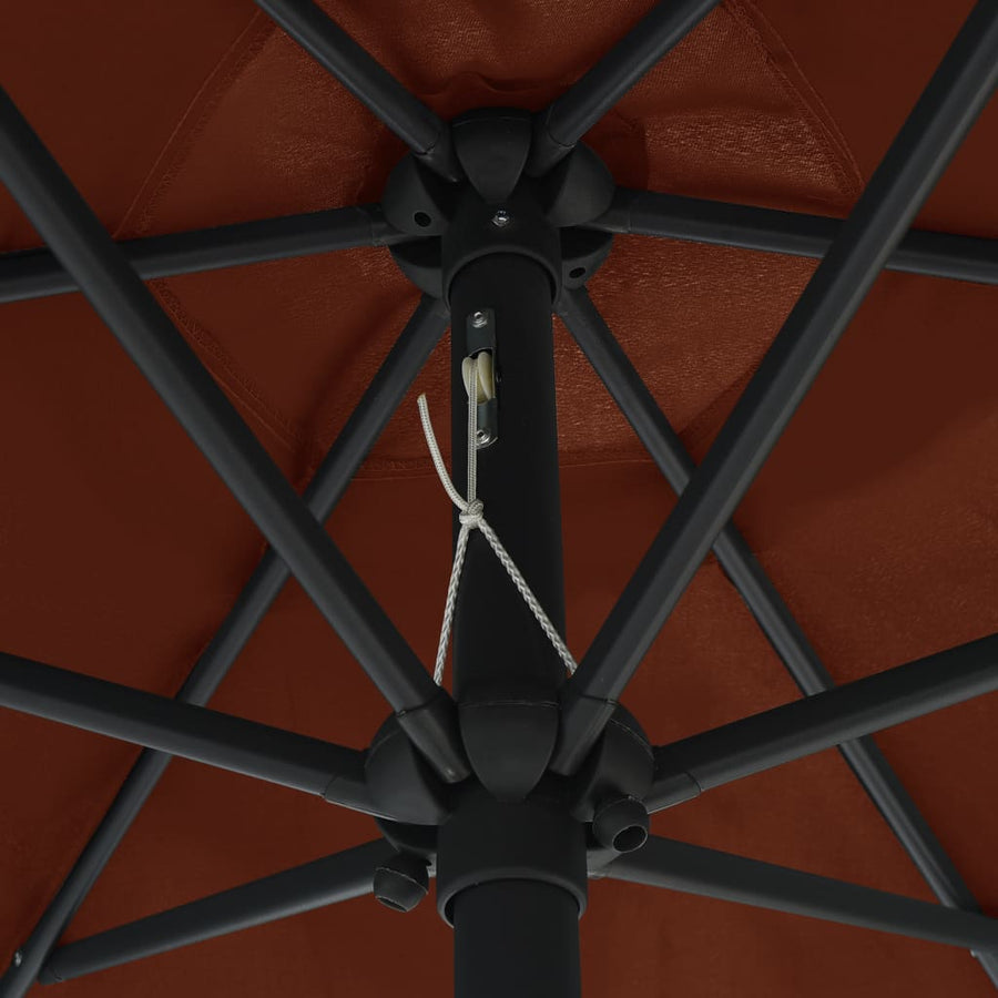 Parasol Met Aluminium Paal 270X246 Cm Kleurig Terracotta