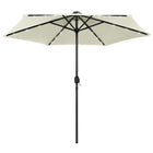 Parasol With LED Lighting And Aluminum Pole 270 cm Sand White