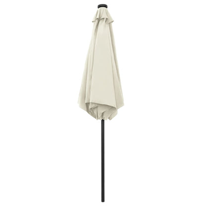 Parasol Met Led-Verlichting En Aluminium Paal 270 Cm Zand Wit
