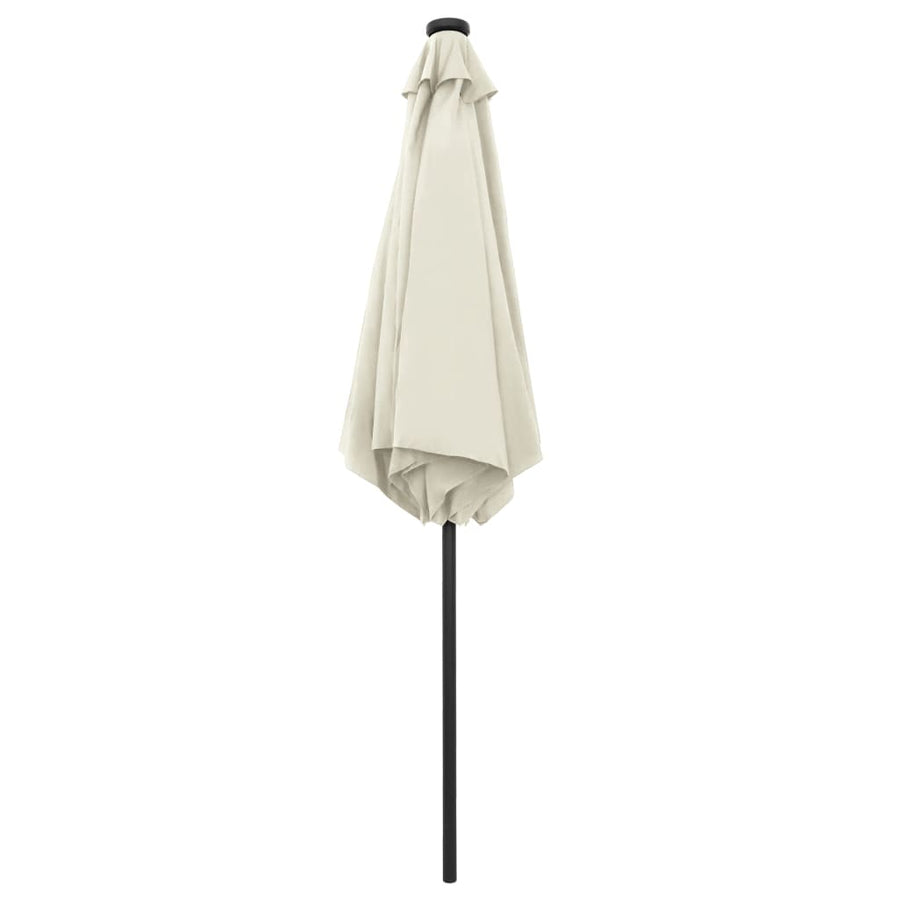 Parasol Met Led-Verlichting En Aluminium Paal 270 Cm Zand Wit