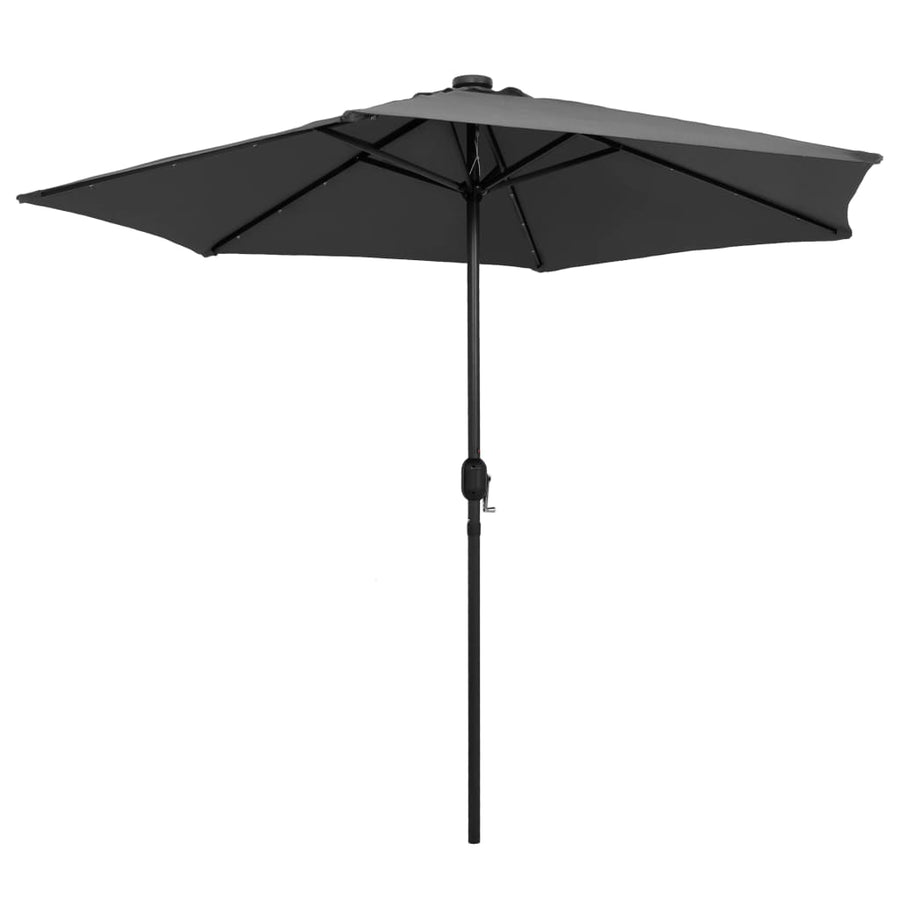 Parasol Met Led-Verlichting En Aluminium Paal 270 Cm Antraciet