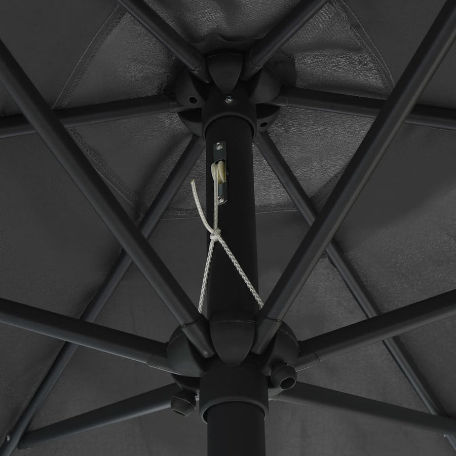 Parasol Met Led-Verlichting En Aluminium Paal 270 Cm Antraciet