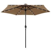 Parasol 270 cm taupe met led-verlichting