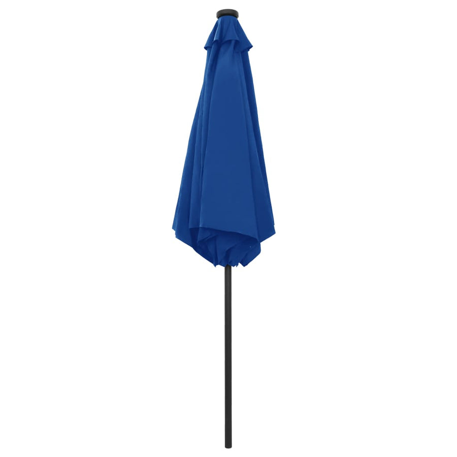Parasol Met Led-Verlichting En Aluminium Paal 270 Cm Azuur Blauw