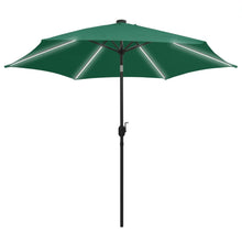 Parasol Met Led-Verlichting En Aluminium Paal 300 Cm Groen