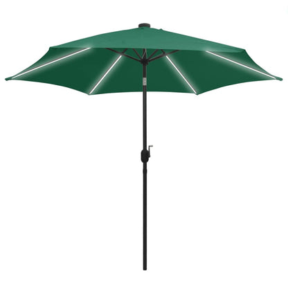 Parasol Met Led-Verlichting En Aluminium Paal 300 Cm Groen