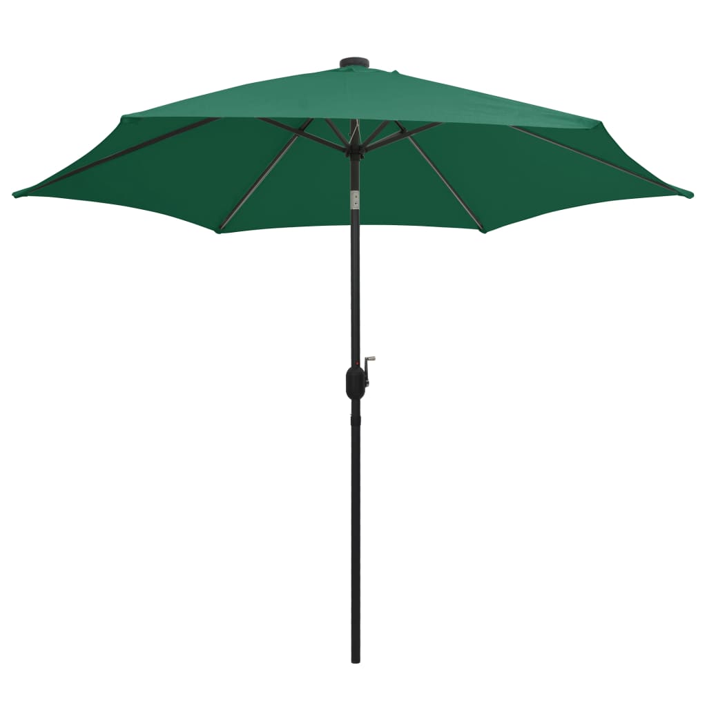 Parasol Met Led-Verlichting En Aluminium Paal 300 Cm Groen
