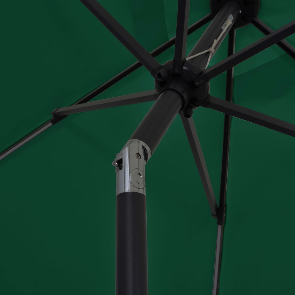 Parasol Met Led-Verlichting En Aluminium Paal 300 Cm Groen
