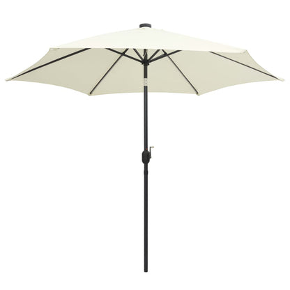 Parasol Met Led-Verlichting En Aluminium Paal 300 Cm Zandwit