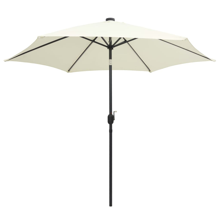 Parasol Met Led-Verlichting En Aluminium Paal 300 Cm Zandwit