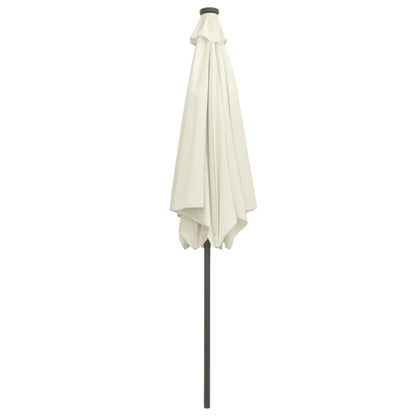 Parasol Met Led-Verlichting En Aluminium Paal 300 Cm Zandwit