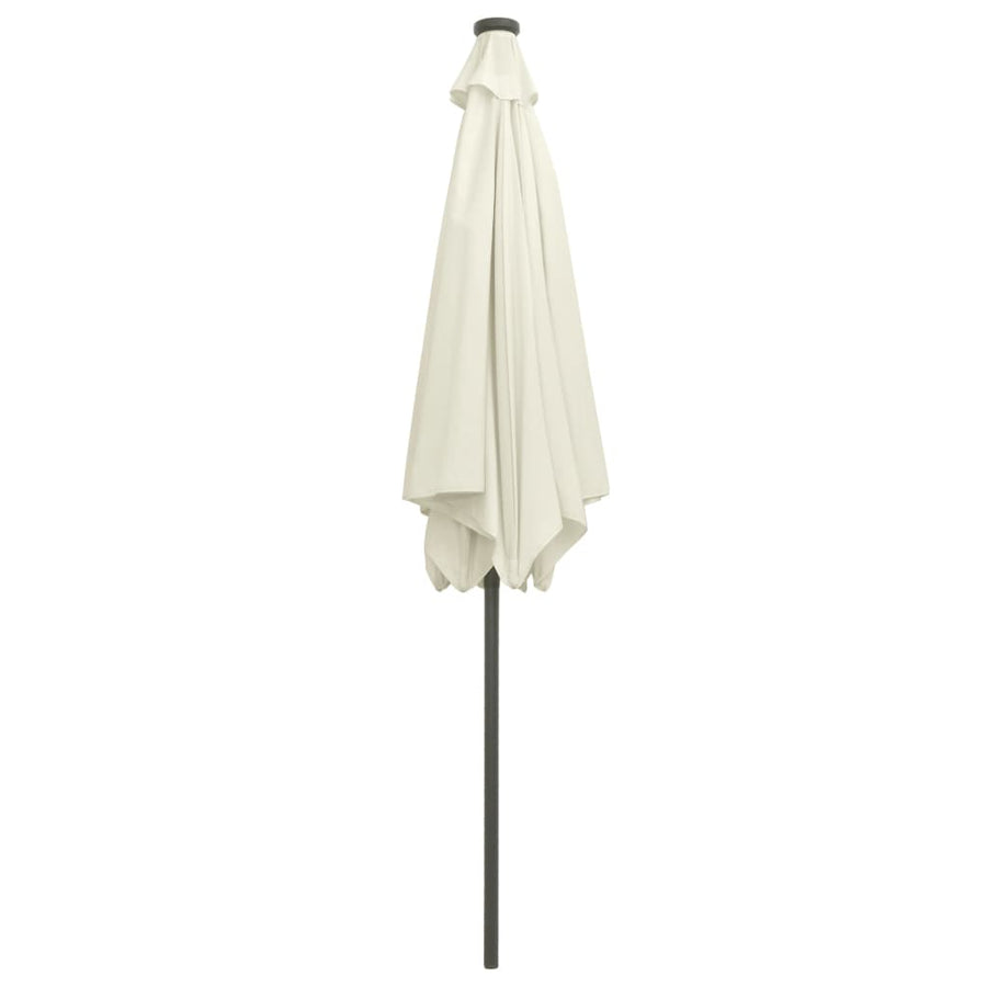 Parasol Met Led-Verlichting En Aluminium Paal 300 Cm Zandwit