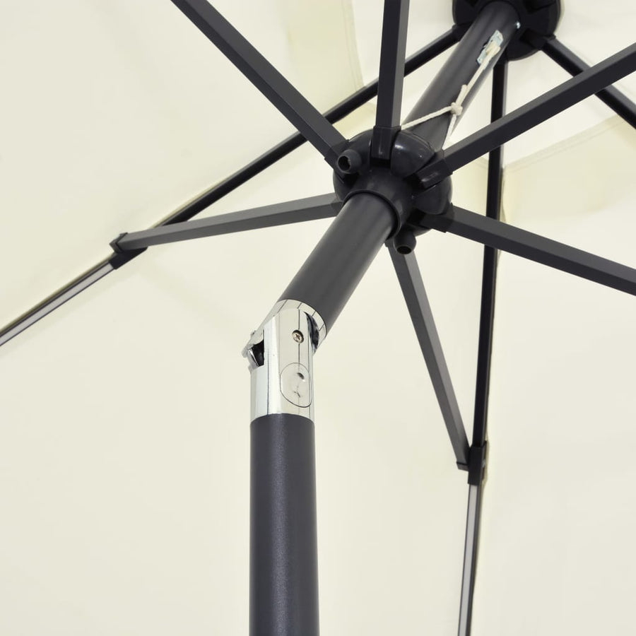 Parasol Met Led-Verlichting En Aluminium Paal 300 Cm Zandwit