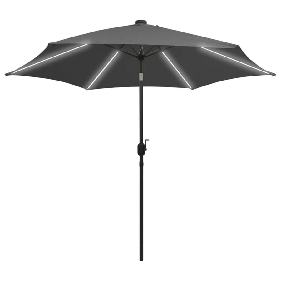 Parasol Met Led-Verlichting En Aluminium Paal 300 Cm Antraciet