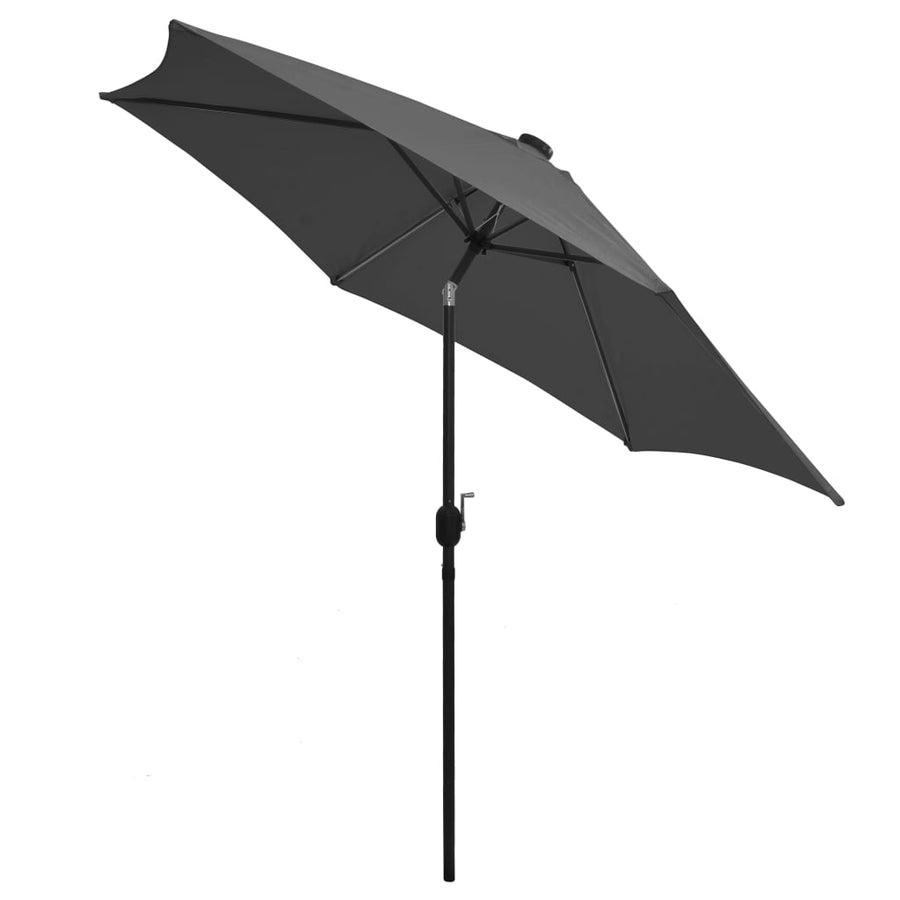 Parasol Met Led-Verlichting En Aluminium Paal 300 Cm Antraciet
