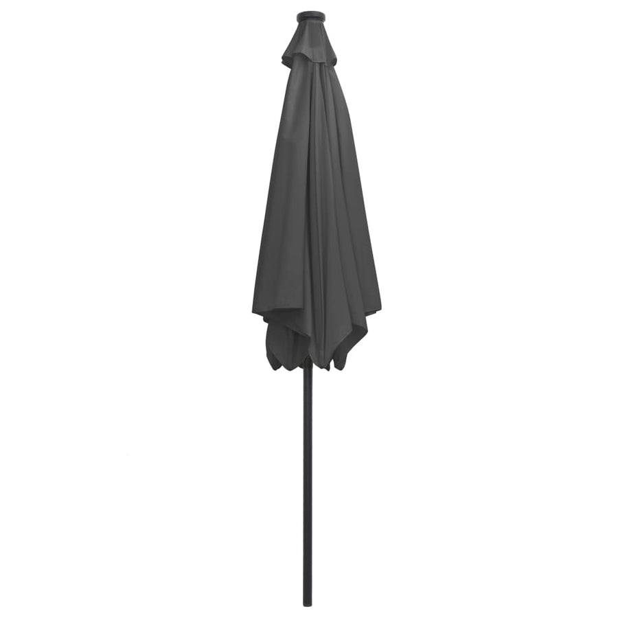 Parasol Met Led-Verlichting En Aluminium Paal 300 Cm Antraciet