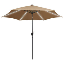 Parasol Met Led-Verlichting En Aluminium Paal 300 Cm Taupe