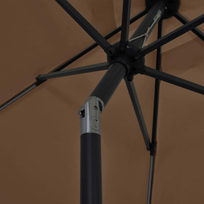 Parasol Met Led-Verlichting En Aluminium Paal 300 Cm Taupe