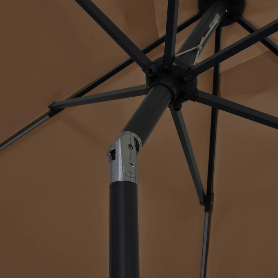 Parasol Met Led-Verlichting En Aluminium Paal 300 Cm Taupe