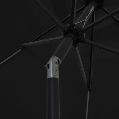 Parasol Met Led-Verlichting En Aluminium Paal 300 Cm Zwart