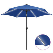 Parasol 300 cm azuurblauw met LED