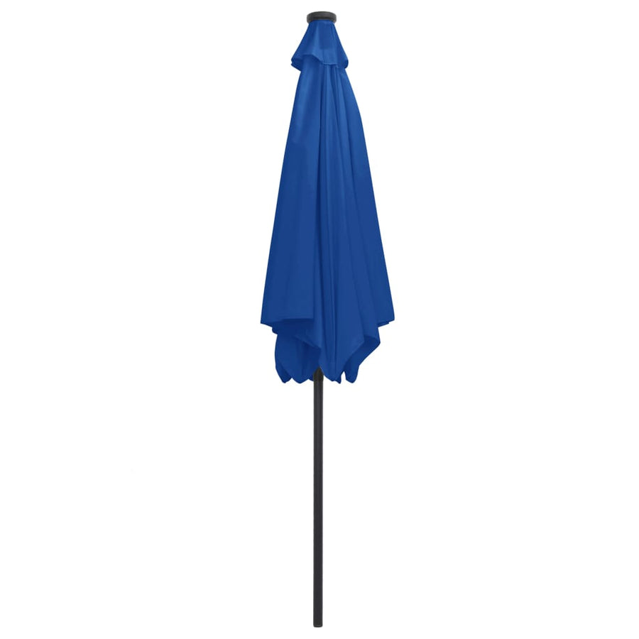 Parasol Met Led-Verlichting En Aluminium Paal 300 Cm Azuurblauw