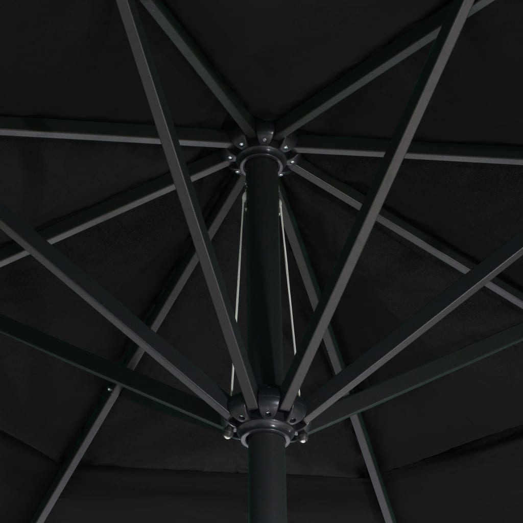 Parasol Met Aluminium Paal 500 cm Zwart