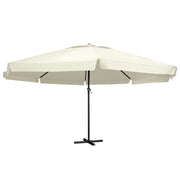Parasol 600 cm zandwit aluminium paal