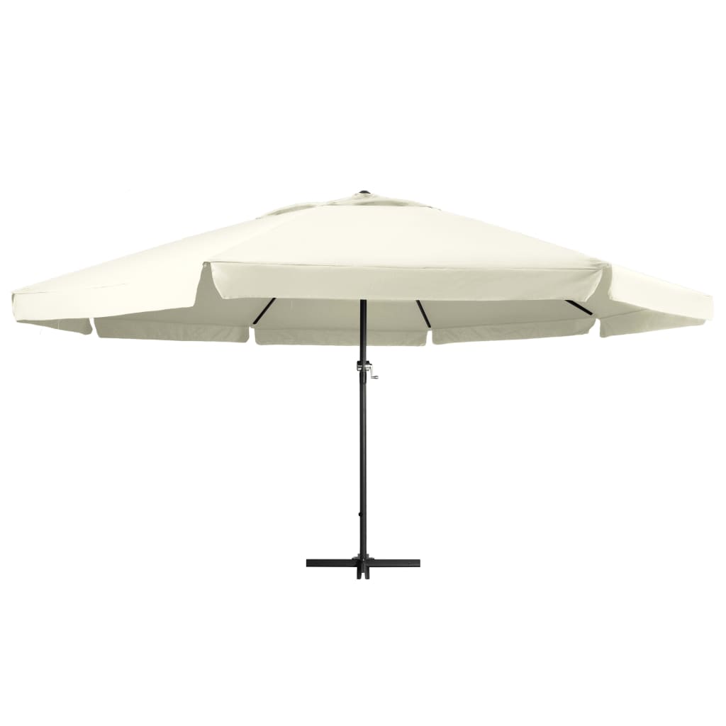 Parasol Met Aluminium Paal Zand 600 cm Wit