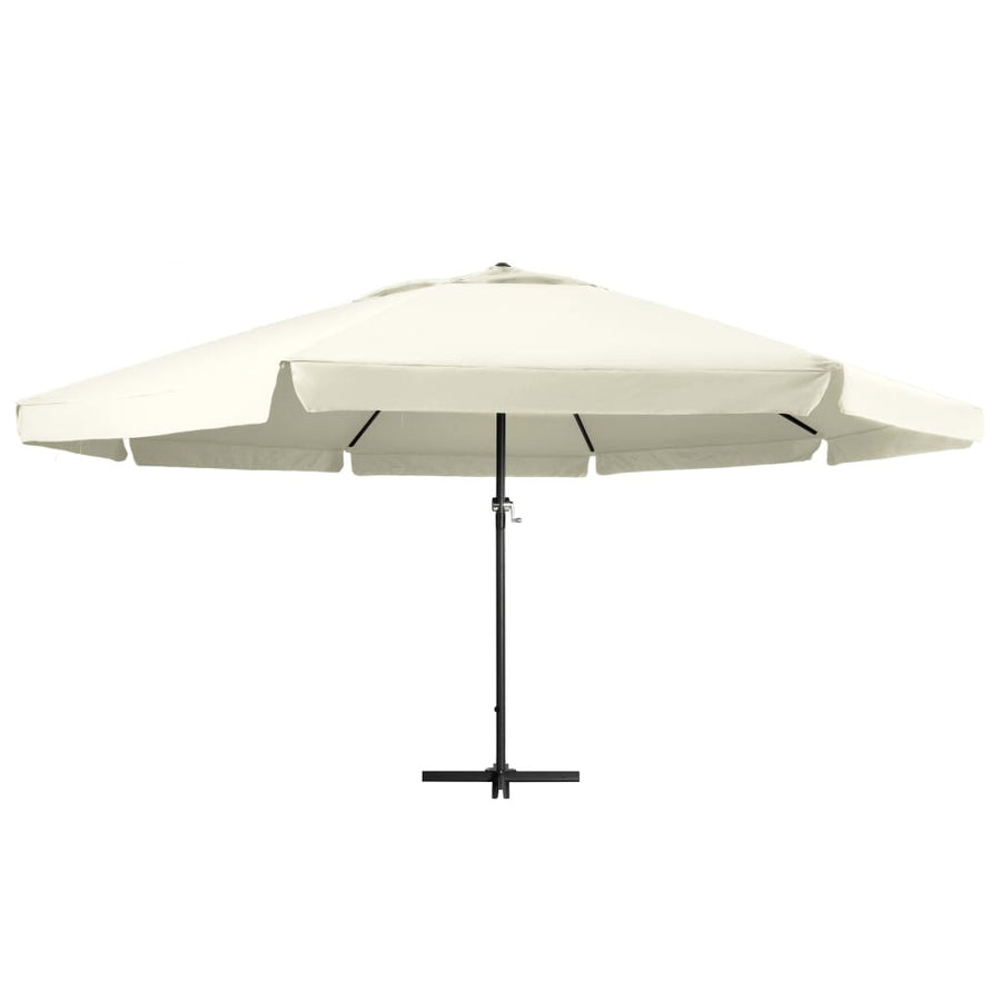 Parasol Met Aluminium Paal Zand 600 cm Wit
