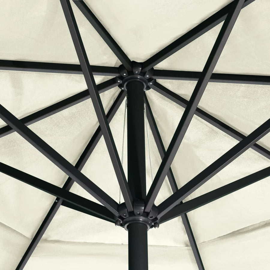 Parasol Met Aluminium Paal Zand 600 cm Wit