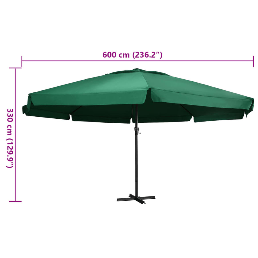 Parasol Met Aluminium Paal 600 cm
