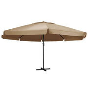 Parasol 600 cm taupe aluminium paal