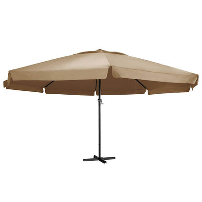 Parasol met aluminium paal 600 cm taupe