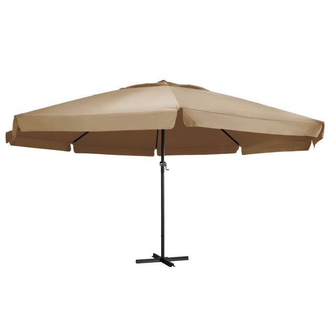 Parasol Met Aluminium Paal 600 Cm Taupe