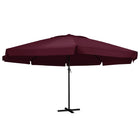 Parasol Met Aluminium Paal 600 Cm Bordeauxrood